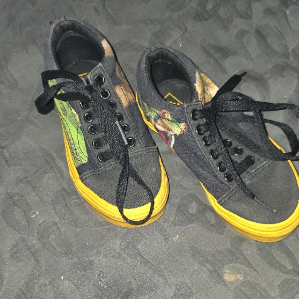 Vans National Geographic Kids Sneakers - Black, Green, and Yellow